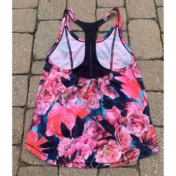 Lululemon Tank Top Floral Racerback Athletic Sleeveless Activewear - Picture 6 of 8